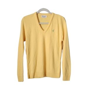 HAYMAKER x‎ VINTAGE 70s Acrylic knit sweater in yellow Cactus Desert embroidery